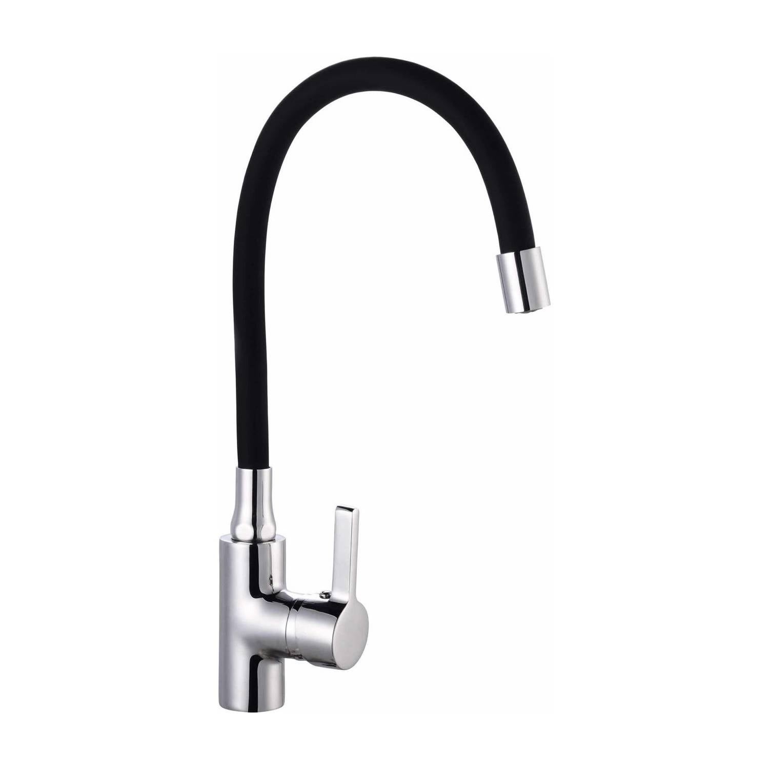 Llave Monomando Taumm Lavaplatos Cuello Flexible Negro